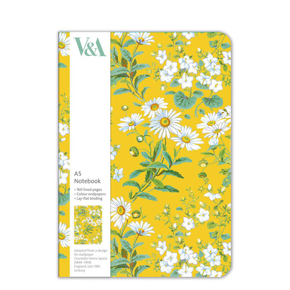 Museums & Galleries Yellow Flowers Lined Notebook A5